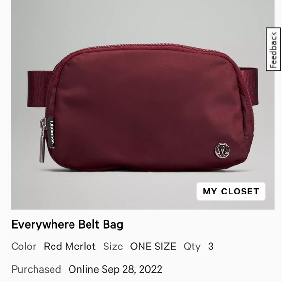 NWT Lululemon Red Merlot Everyday Belt Bag! - Picture 10 of 10